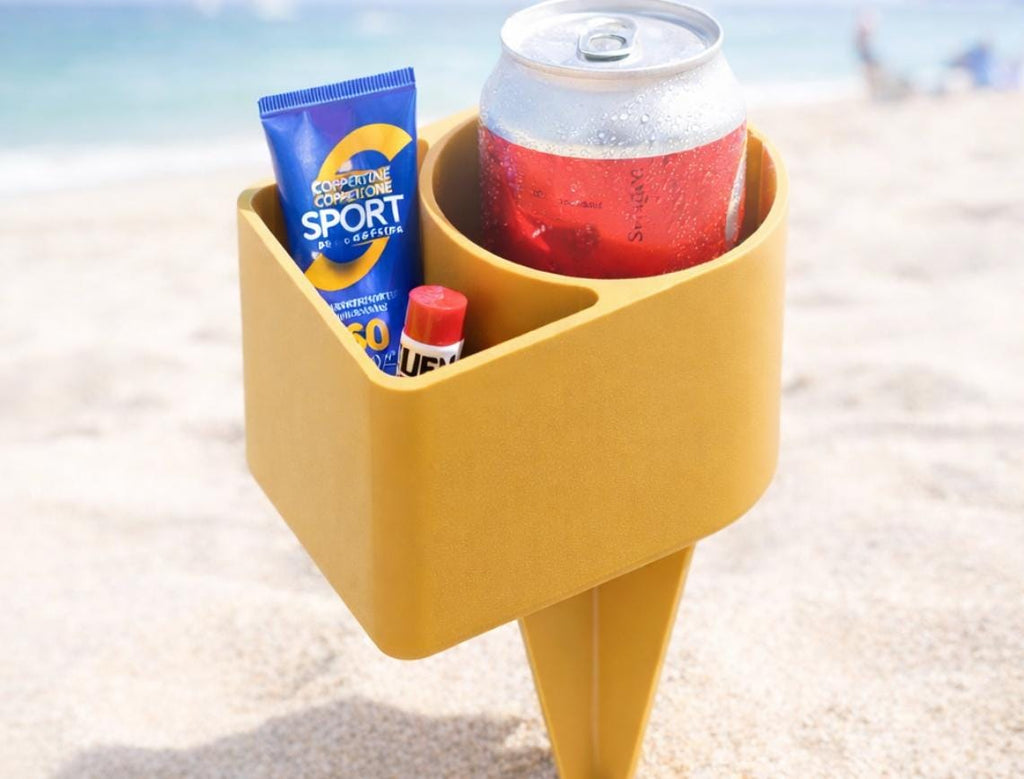 Beach Cup Holder with Storage Spike